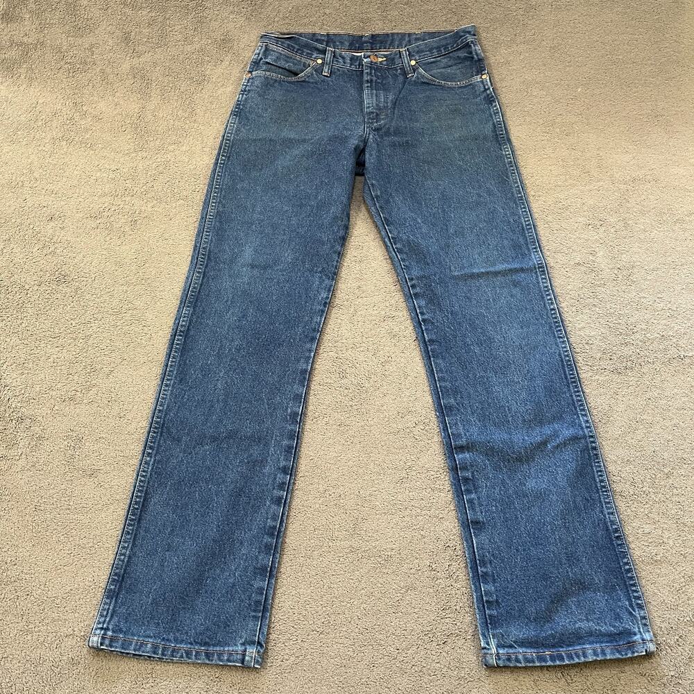 Wrangler 13MWZ Dark Wash Cowboy Cut Straight Fit Leg Jeans Men's Size 34x34